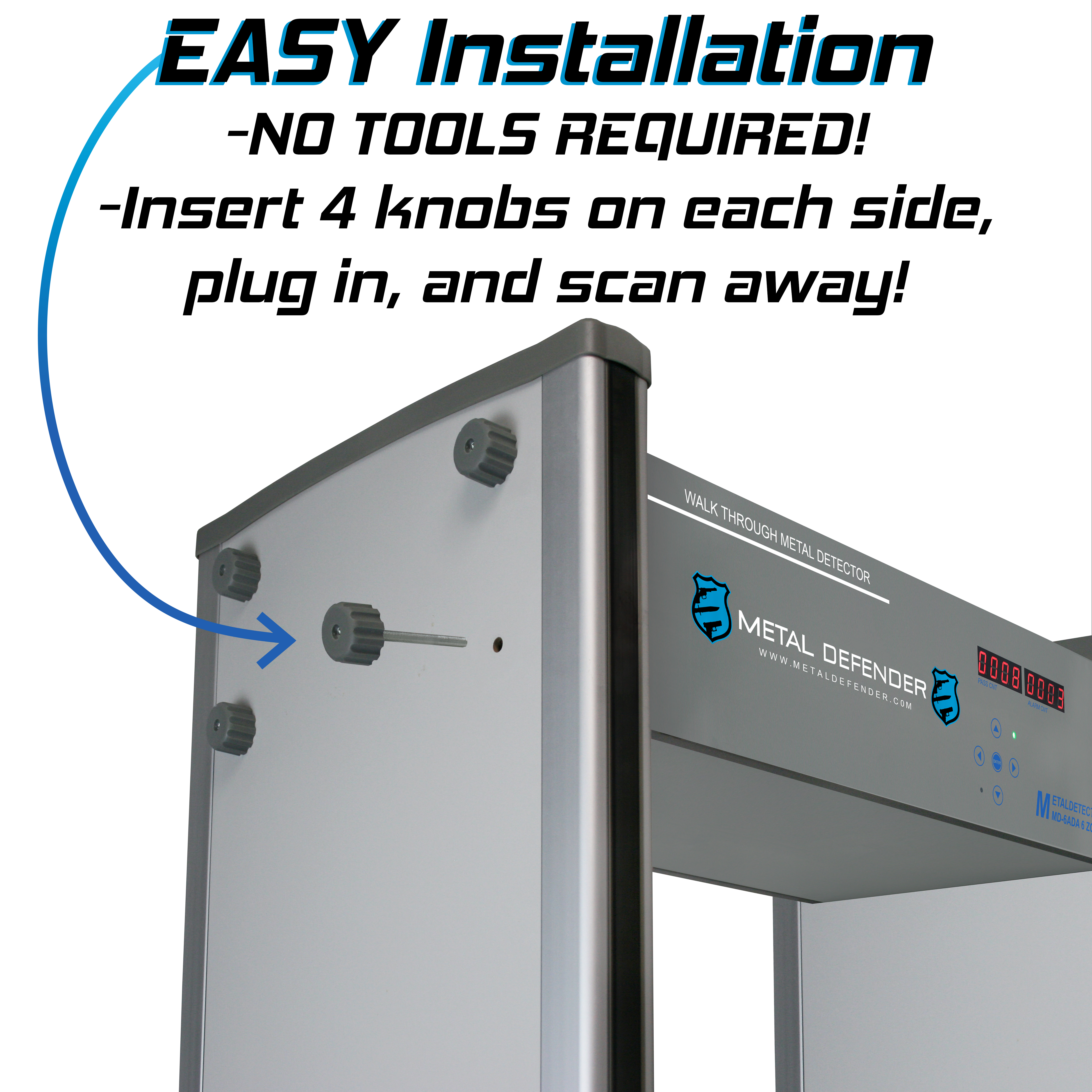 ADA MD-6 Walk Through Metal Detector by Metal Defender.