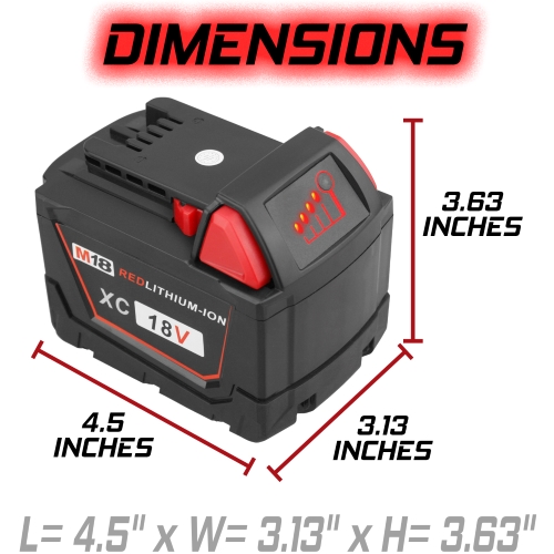 Replacement Battery Pack for Milwaukee 48-11-1850 M18 Red Lithium 18V 9.0ah 8