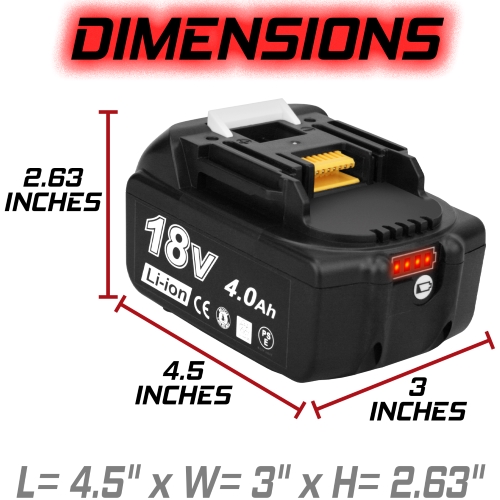 NEW 4000mAh 18 VOLT Lithium Ion Battery for Makita BL1830 Bl1815 194230-4 LXT400 7