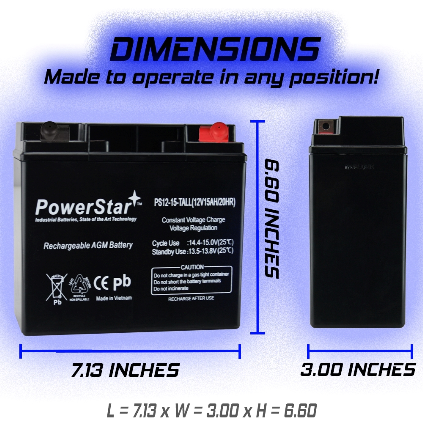 PowerStar 12V 15Ah Wheelchair Mobility Scooter Battery Replaces 17Ah-2YR Warran 4