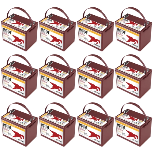 12 Pack of Trojan 24-AES 12V Superior Deep Cycling VRLA AGM Batteries