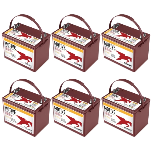 6 Pack of Trojan 24-AES 12V Superior Deep Cycling VRLA AGM Batteries