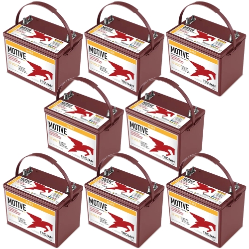 8 Pack of Trojan 24-AES 12V Superior Deep Cycling VRLA AGM Batteries