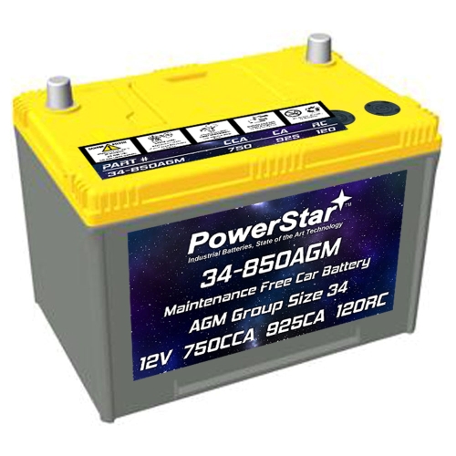 Group 34 Automotive Starting AGM 12 Volt Battery