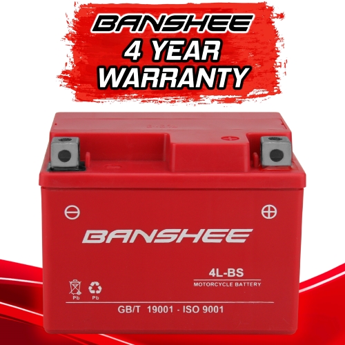 Banshee Replacement for YTX4L-BS High Performance - Maintenance Free - Sealed AGM Motorcycle Battery 1