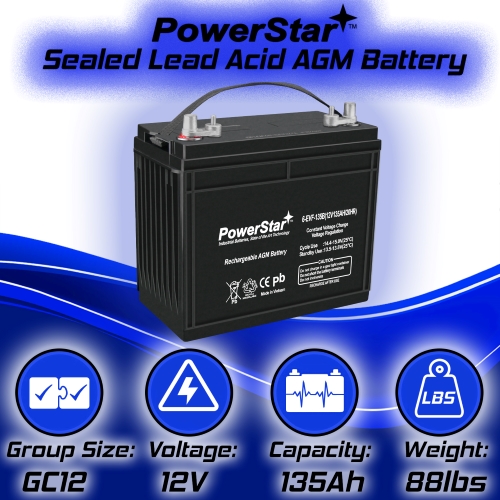 PowerStar Replacement for 12v 12 Volt Golf Cart Battery marine solar club car yamaha rv