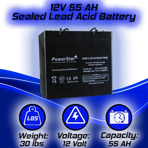 12V 55AH SLA Sealed Battery for SLA1165 2 Year Warranty 10