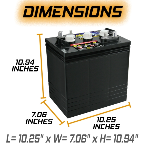 Crown Battery BCI Group GC2 6V 240AH Deep Cycle Golf Cart and Scrubber Battery X4 3