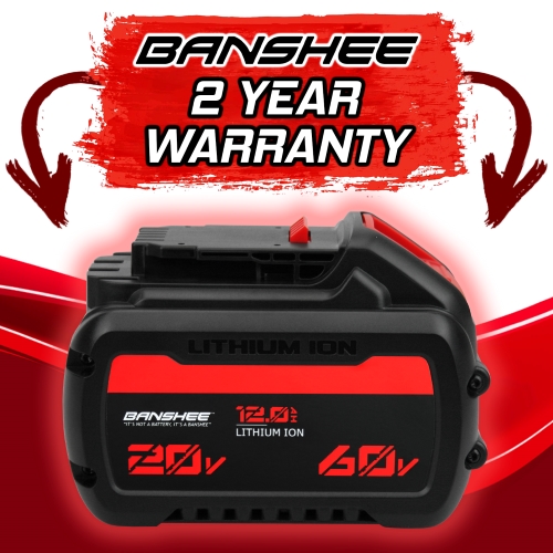 Banshee 12Ah Replacement for Dewalt 20V MAX, 60V MAX, & 120V MAX Powertool Batteries