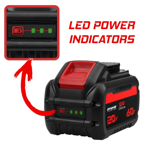 Banshee 12Ah Replacement for Dewalt 20V MAX, 60V MAX, & 120V MAX Powertool Batteries