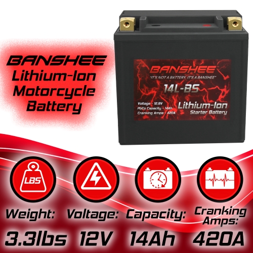 Lithium YTX14L-BS Motorcycle Battery