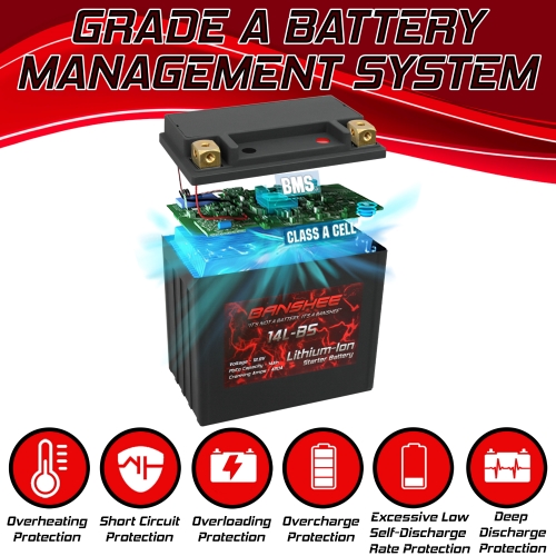 Lithium YTX14L-BS Motorcycle Battery