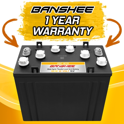 Banshee Heavy Duty 12V Flooded Lead Acid Battery, Replaces Trojan T1275