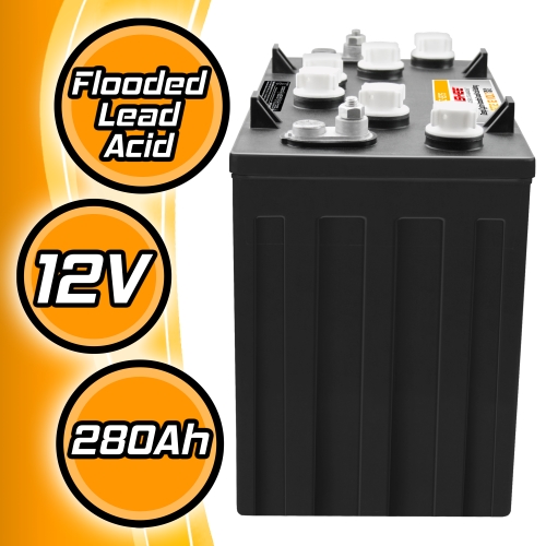 Banshee Heavy Duty 12V Flooded Lead Acid Battery, Replaces Trojan T1275