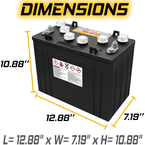 Banshee Heavy Duty 12V Flooded Lead Acid Battery, Replaces Trojan T1275