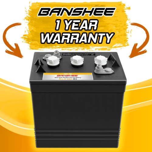 2 Pack (12V Combo) of Banshee Heavy Duty 6V Flooded Lead Acid Batteries, Replaces Trojan T105, T125, T145, T605