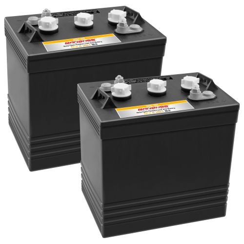 2 Pack (12V Combo) of Banshee Heavy Duty 6V Flooded Lead Acid Batteries, Replaces Trojan T105, T125, T145, T605