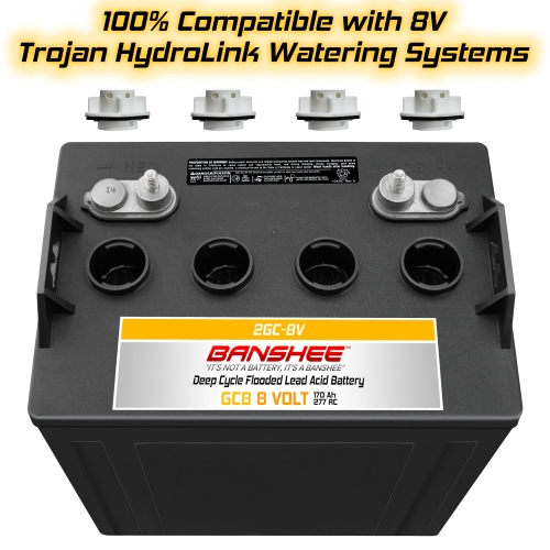 4 Pack (32V Combo) of Banshee Heavy Duty 8V Flooded Lead Acid Batteries, Replaces Trojan T875