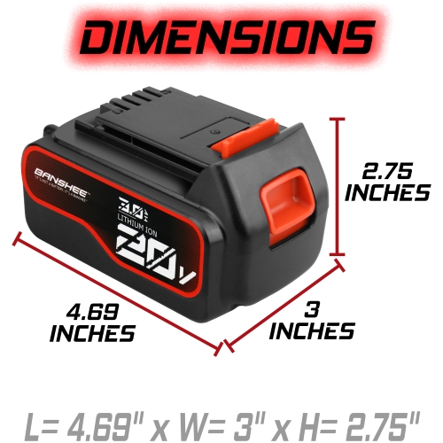 3Ah Banshee Replacement Battery for All Black & Decker 20V Max & Porter Cable 20V Max Power Tools