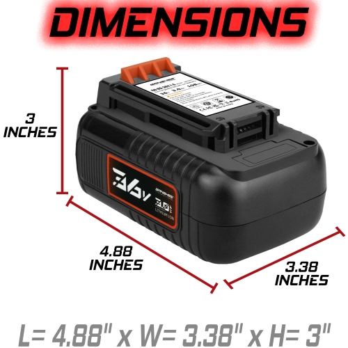 3.0Ah Battery For Black and Decker 40 Volt Max Lithium Ion LBXR36 LBX2040 LSW36