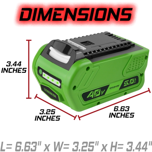 5Ah Banshee Replacement Battery for All Greenworks 40V Max Power Tools