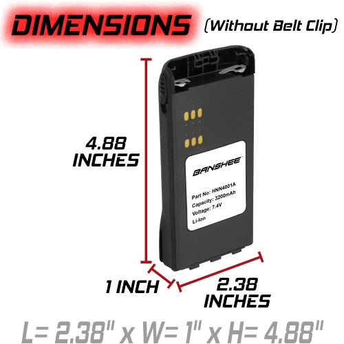 Battery Compatible with Motorola HNN4001A Impres Two Way Radio 7.5v 3200mAH Li-ION