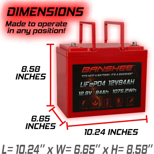 Banshee 12V 84Ah Lithium Battery Rechargeable LiFePO4 3000 Deep Cycle