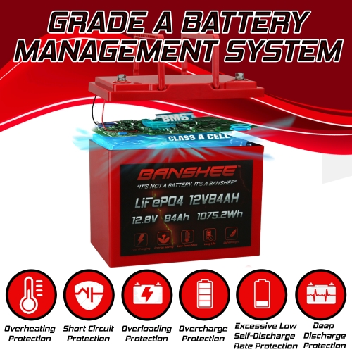 Banshee 12V 84Ah Lithium Battery Rechargeable LiFePO4 3000 Deep Cycle