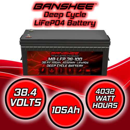 Banshee Lithium 36v 105ah Deep Cycle Lifepo4 Single Battery