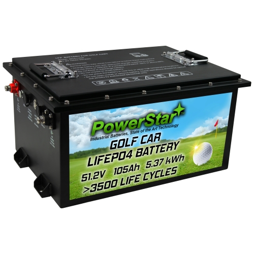 PowerStar 51.2 Volt 105Ah LiFePO4 Golf Cart Battery