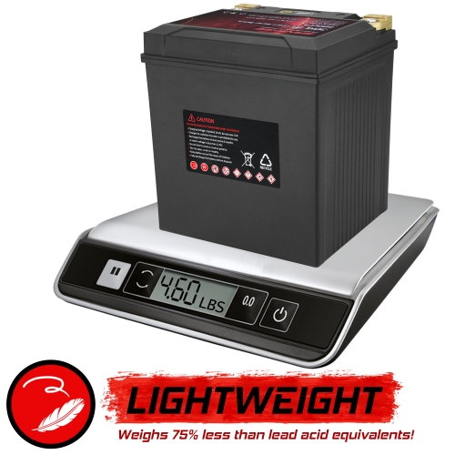 12V 28Ah (PbEq) 680CCA LiFePO4 Lithium Motorcycle Battery, Replaces YTX30HL-BS & YTX30L-BS