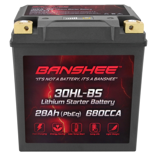 12V 28Ah (PbEq) 680CCA LiFePO4 Lithium Motorcycle Battery, Replaces YTX30HL-BS & YTX30L-BS12V 28Ah (PbEq) 680CCA LiFePO4 Lithium Motorcycle Battery, Replaces YTX30HL-BS & YTX30L-BS