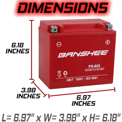 Banshee YTX19L-BS, YB16CL-B Sealed AGM Motorsport Battery