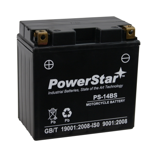 Powersports Battery - Replaces: YTX14-BS, ETX14, ES14BS