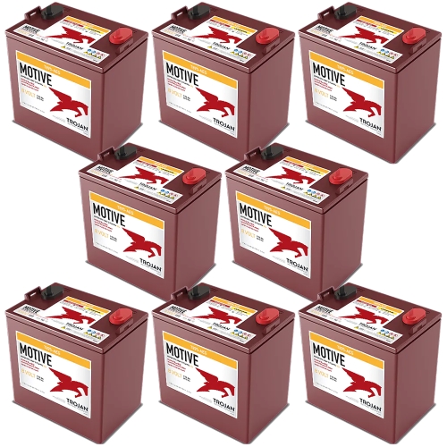 8 Pack of Trojan T875-AES 8V Superior Deep Cycling VRLA AGM Batteries