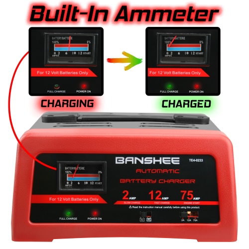 12V battery charger with 2amp slow charger - 12 Amp Fast Charger 3